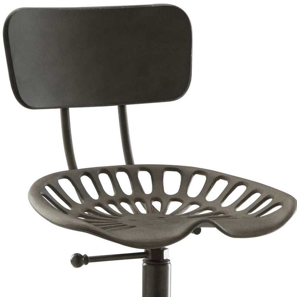 47" Industrial Backless Adjustable Height Bar Chair With Footrest By Homeroots | Bar Stools | Modishstore - 4