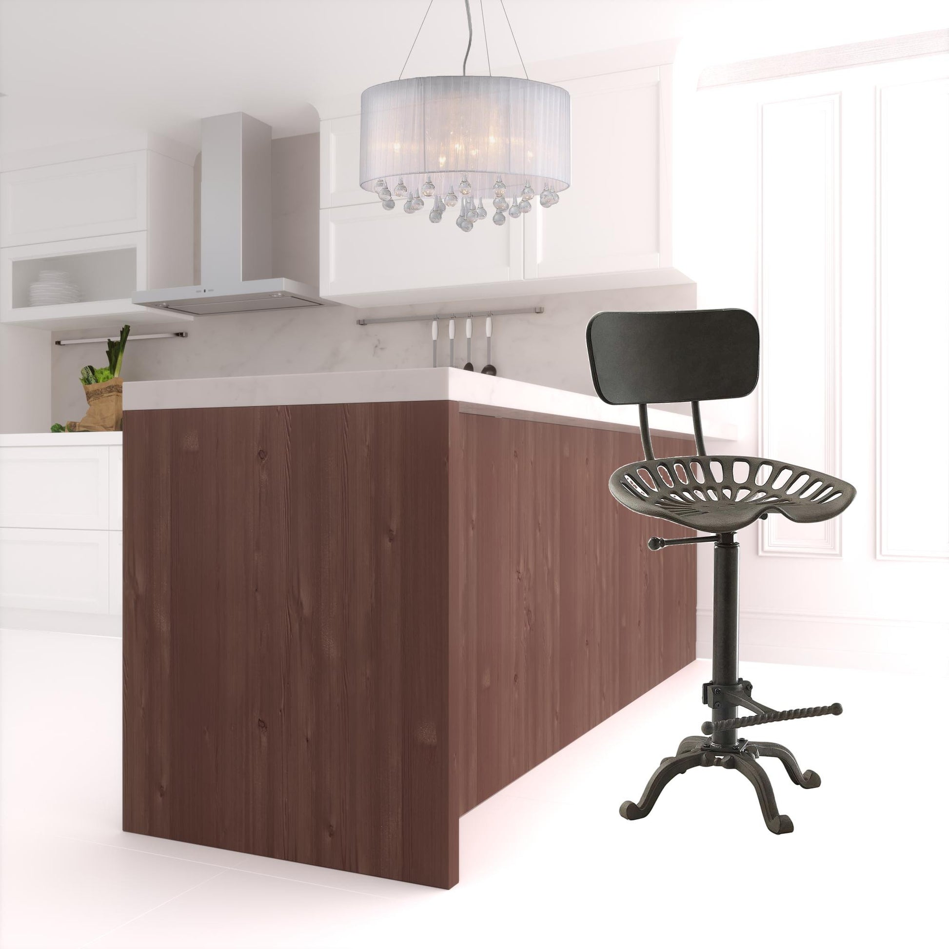 47" Industrial Backless Adjustable Height Bar Chair With Footrest By Homeroots | Bar Stools | Modishstore - 2