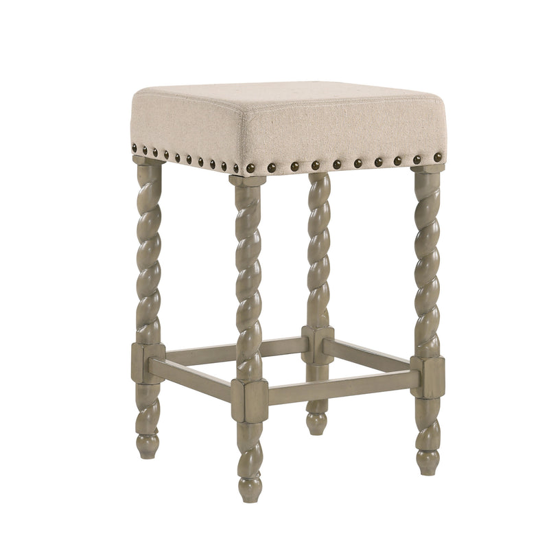 24" Cream And Gray Backless Counter Height Bar Chair With Footrest By Homeroots | Bar Stools | Modishstore