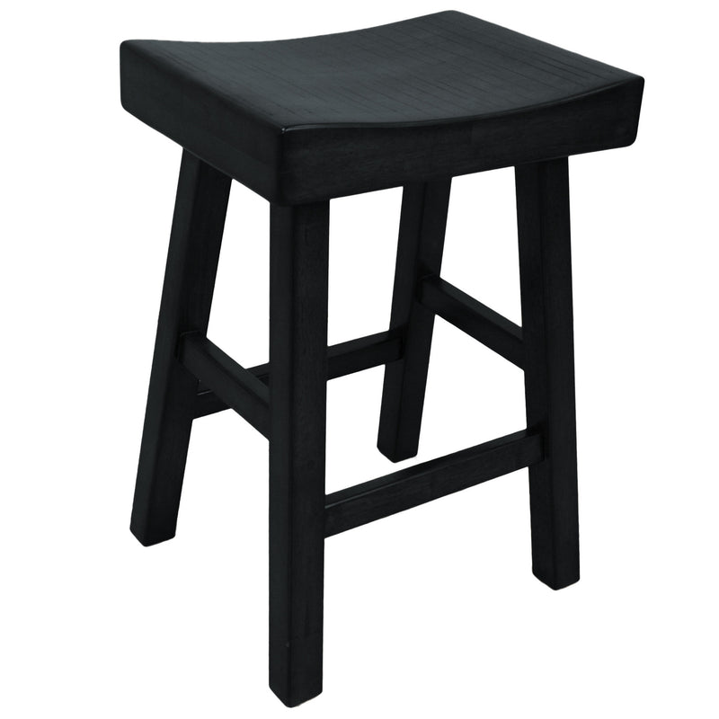 25" Black Backless Counter Height Bar Chair With Footrest By Homeroots | Bar Stools | Modishstore