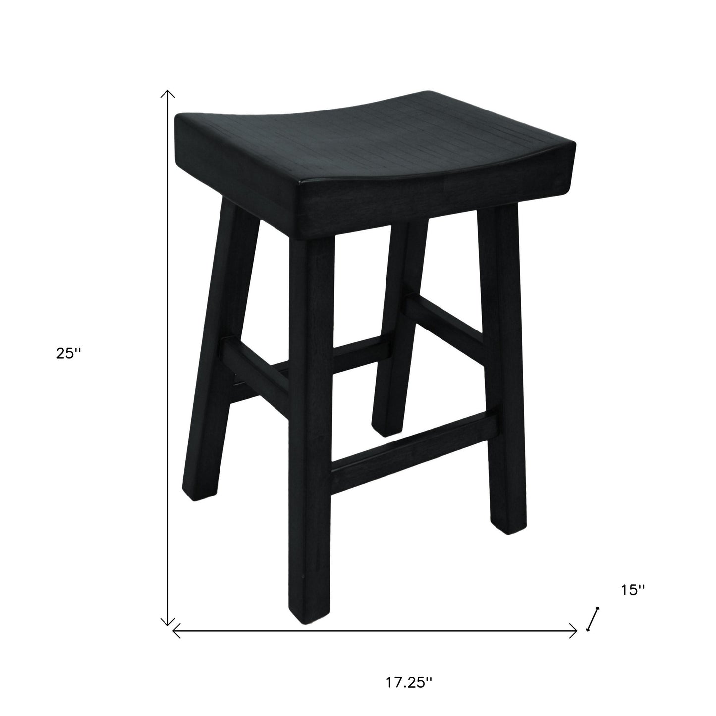 25" Black Backless Counter Height Bar Chair With Footrest By Homeroots | Bar Stools | Modishstore - 5