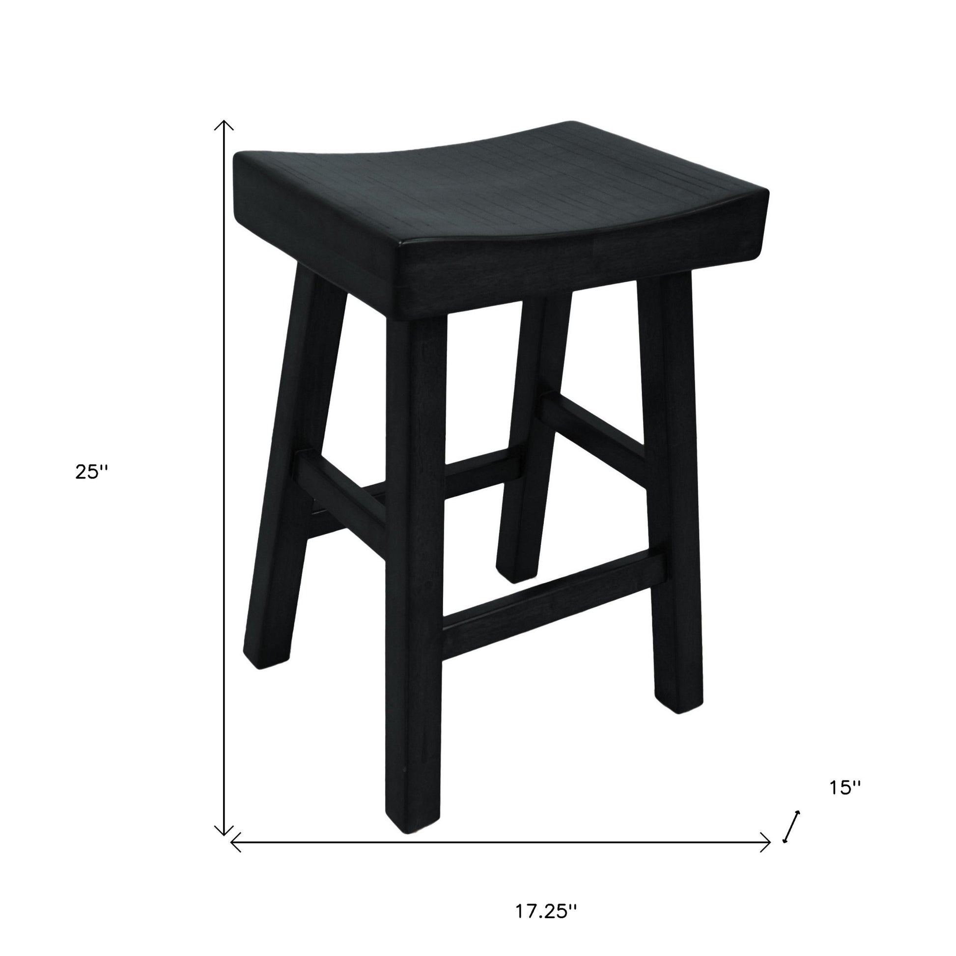 25" Black Backless Counter Height Bar Chair With Footrest By Homeroots | Bar Stools | Modishstore - 5