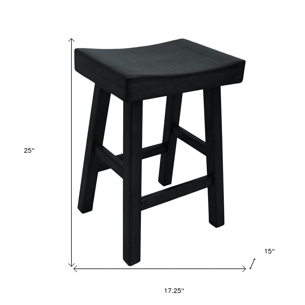 25" Black Backless Counter Height Bar Chair With Footrest By Homeroots | Bar Stools | Modishstore - 5