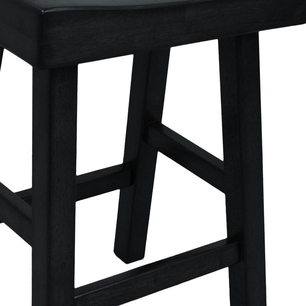 25" Black Backless Counter Height Bar Chair With Footrest By Homeroots | Bar Stools | Modishstore - 3