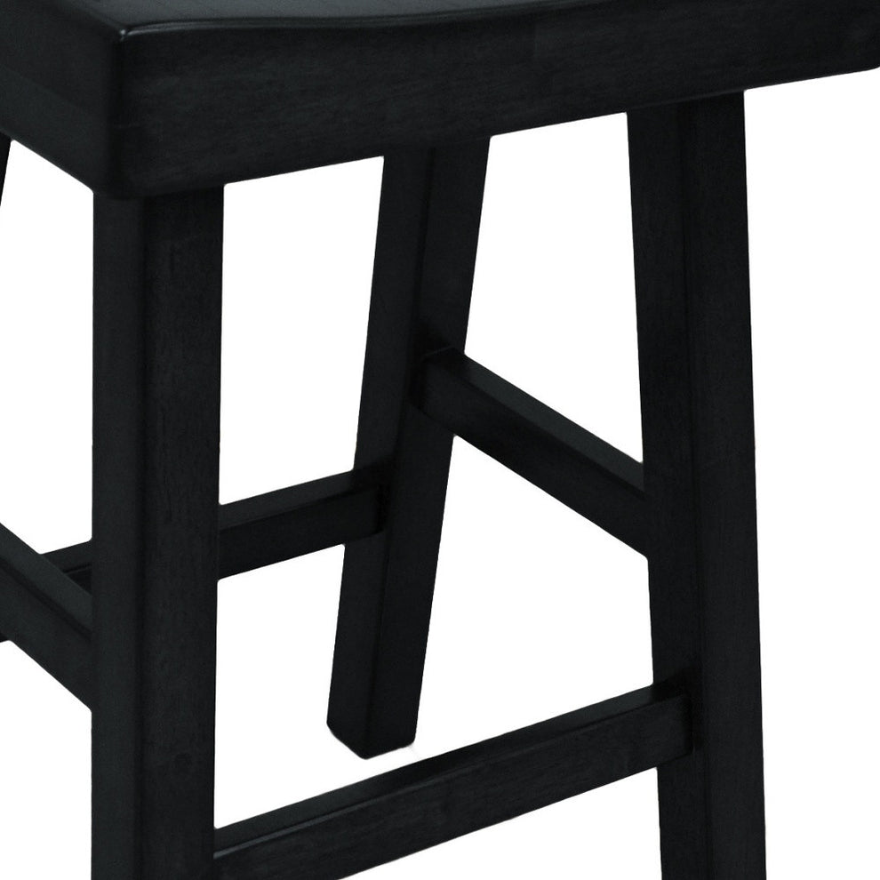 25" Black Backless Counter Height Bar Chair With Footrest By Homeroots | Bar Stools | Modishstore - 3