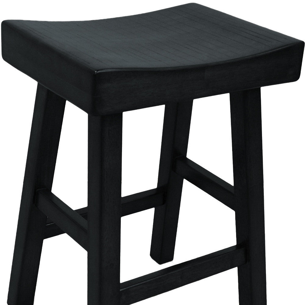 25" Black Backless Counter Height Bar Chair With Footrest By Homeroots | Bar Stools | Modishstore - 4