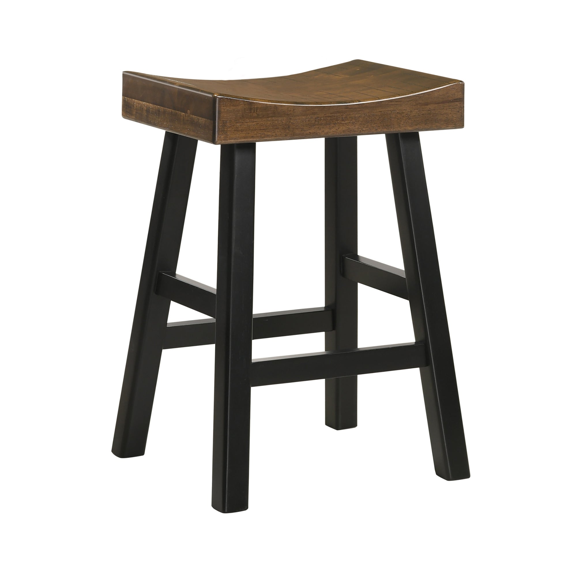 25" Brown And Black Backless Counter Height Bar Chair With Footrest By Homeroots | Bar Stools | Modishstore