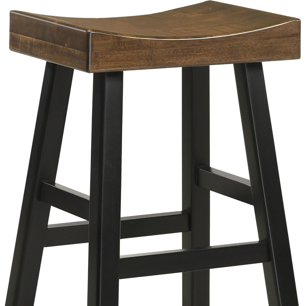 25" Brown And Black Backless Counter Height Bar Chair With Footrest By Homeroots | Bar Stools | Modishstore - 4