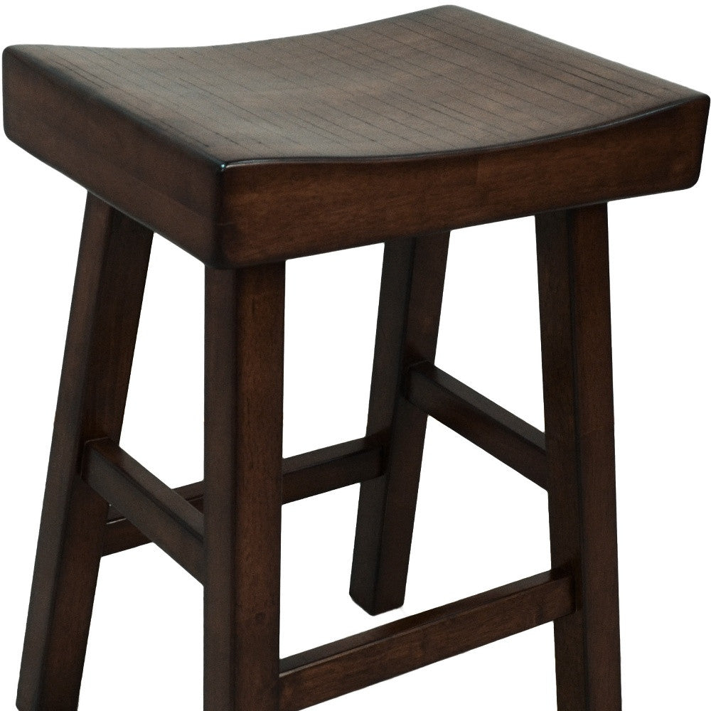 25" Espresso Backless Counter Height Bar Chair With Footrest By Homeroots | Bar Stools | Modishstore - 4