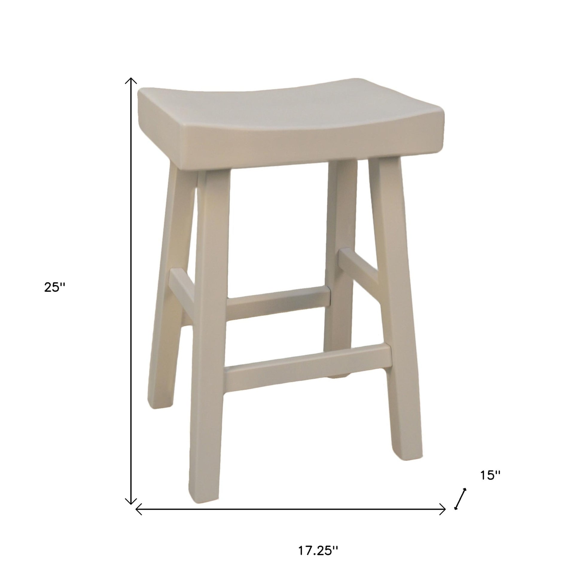 25" Antiqued White Backless Counter Height Bar Chair With Footrest By Homeroots | Bar Stools | Modishstore - 5