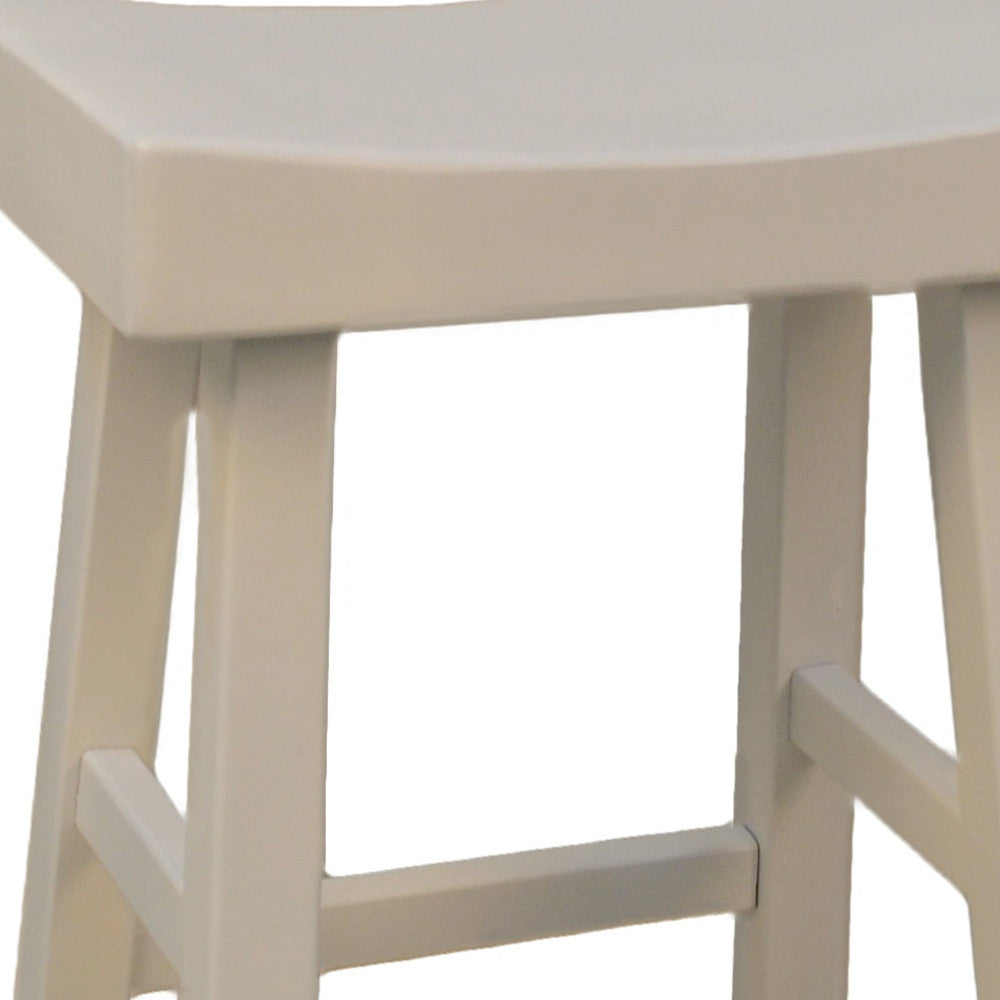 25" Antiqued White Backless Counter Height Bar Chair With Footrest By Homeroots | Bar Stools | Modishstore - 3