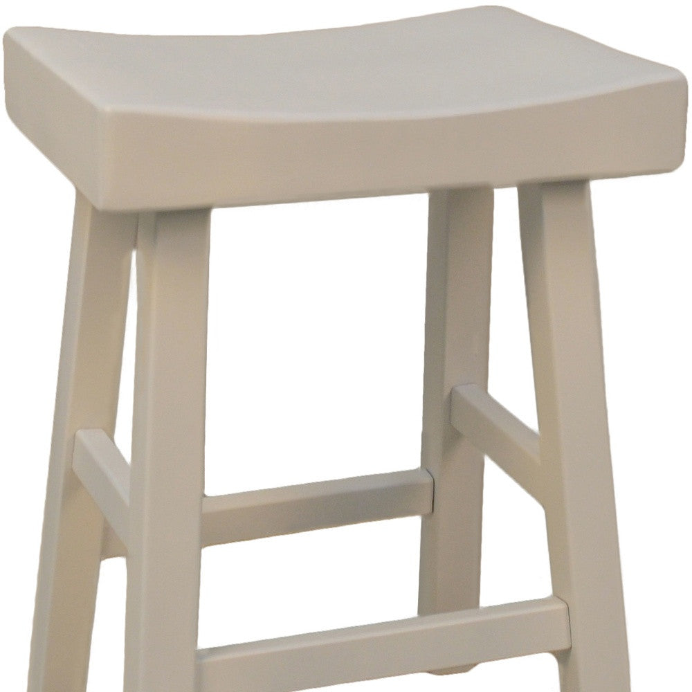 25" Antiqued White Backless Counter Height Bar Chair With Footrest By Homeroots | Bar Stools | Modishstore - 4