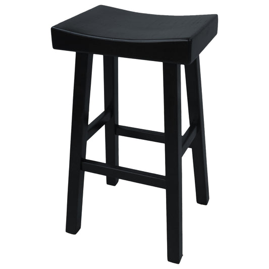 30" Black Backless Bar Height Chair With Footrest By Homeroots