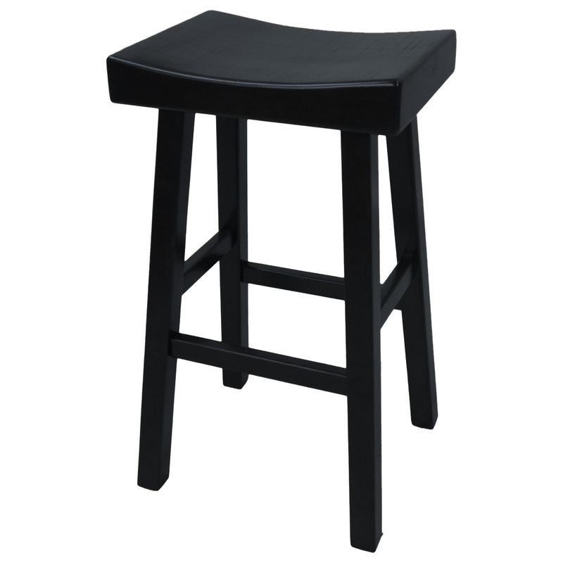 30" Black Backless Bar Height Chair With Footrest By Homeroots | Bar Stools | Modishstore
