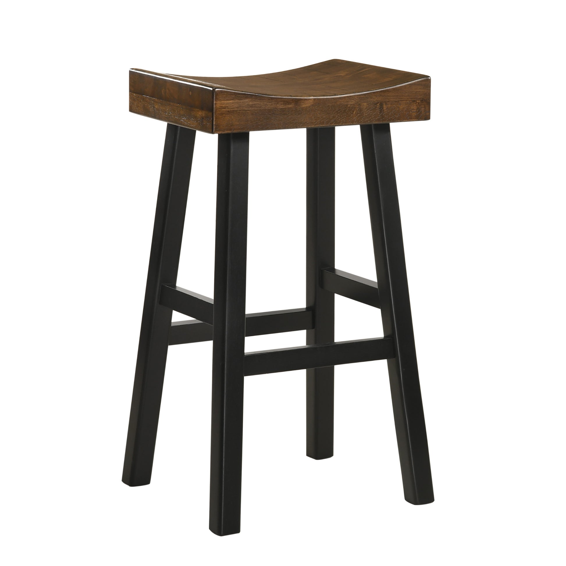 30" Brown And Black Backless Bar Height Bar Chair With Footrest By Homeroots | Bar Stools | Modishstore