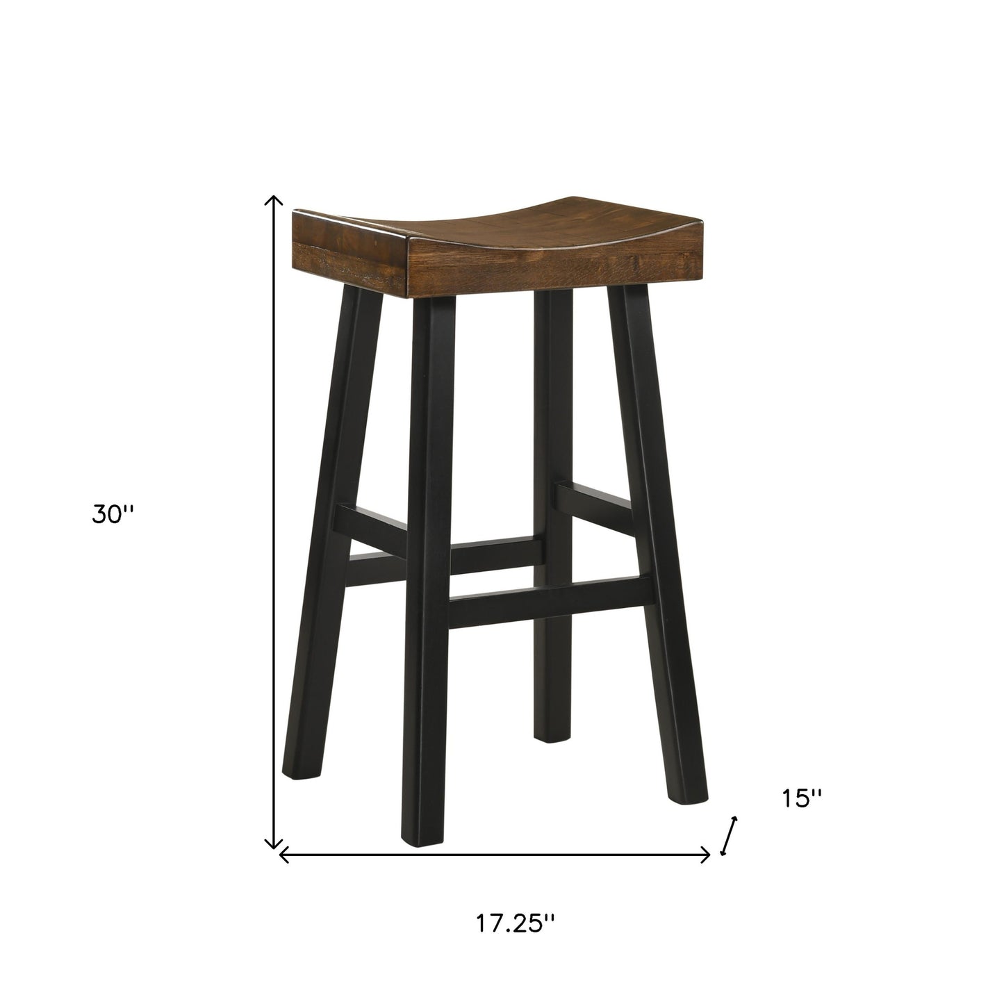 30" Brown And Black Backless Bar Height Bar Chair With Footrest By Homeroots | Bar Stools | Modishstore - 5