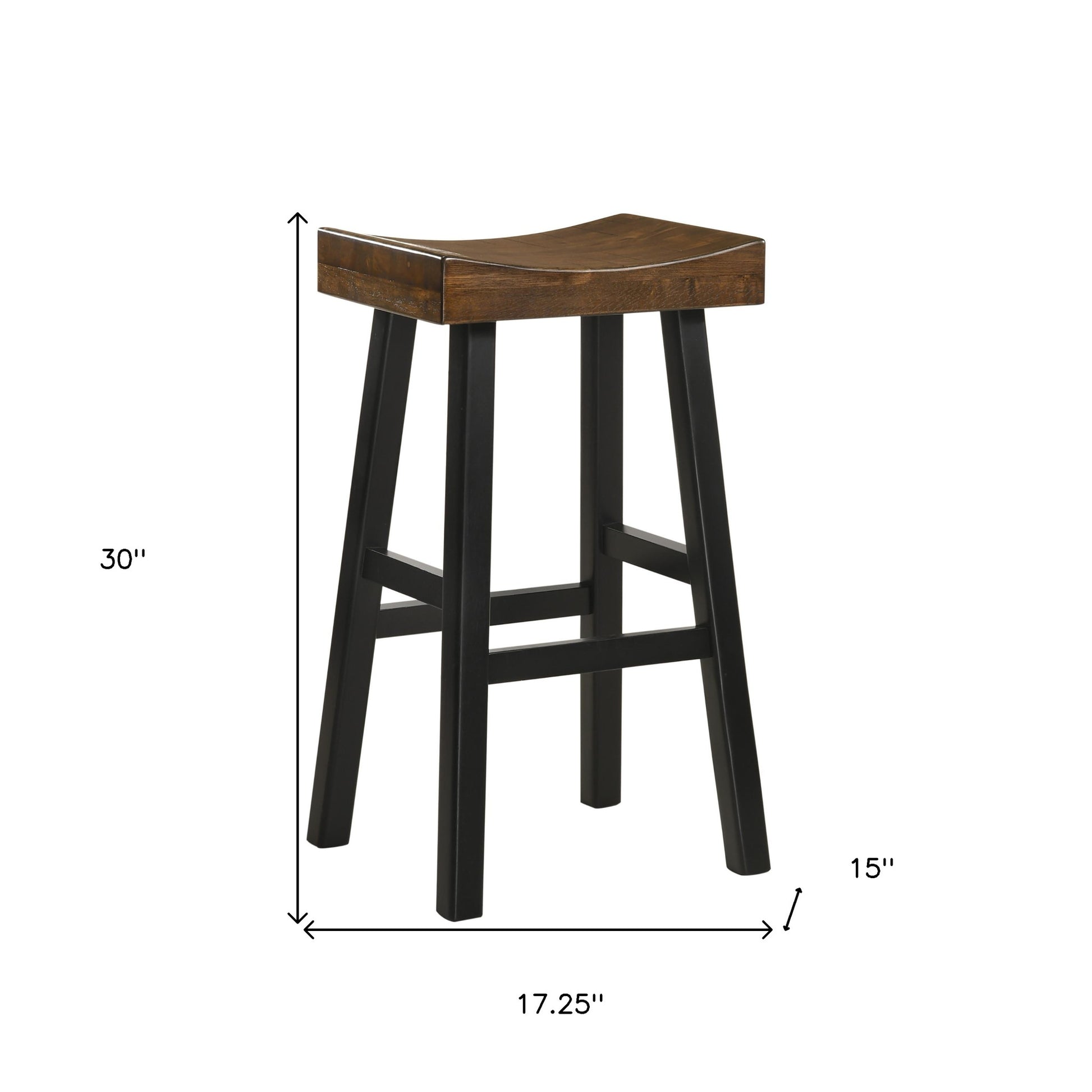 30" Brown And Black Backless Bar Height Bar Chair With Footrest By Homeroots | Bar Stools | Modishstore - 5