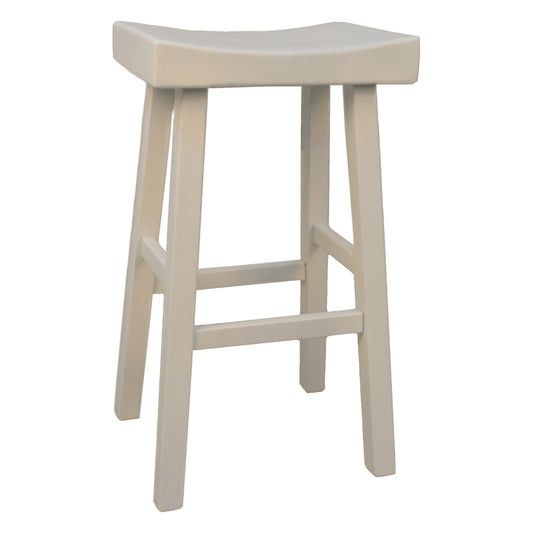30" White Backless Bar Height Bar Chair With Footrest By Homeroots