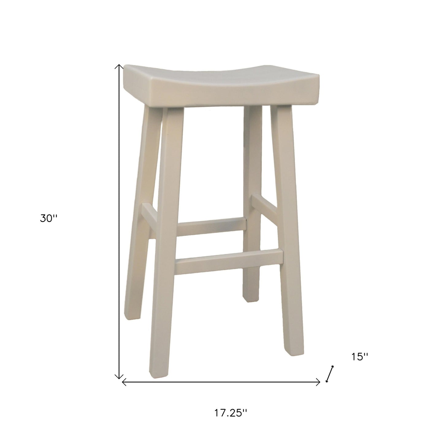 30" White Backless Bar Height Bar Chair With Footrest By Homeroots | Bar Stools | Modishstore - 5