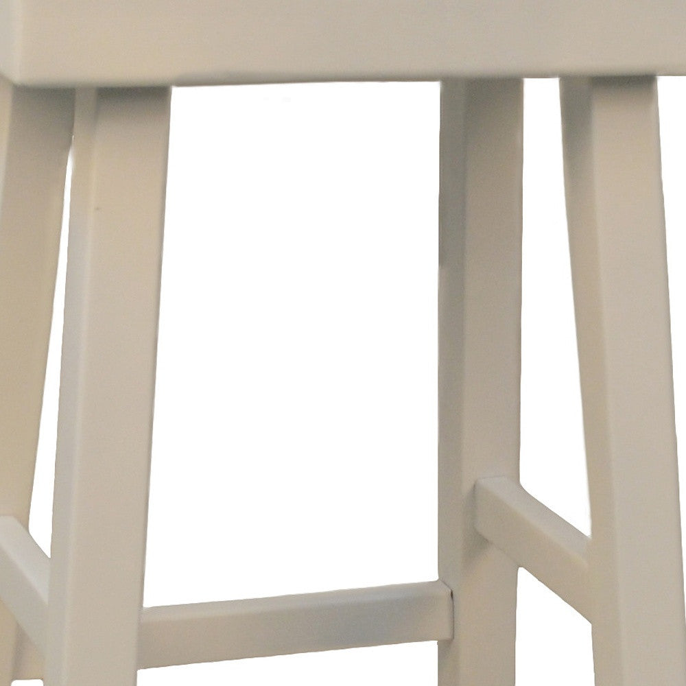 30" White Backless Bar Height Bar Chair With Footrest By Homeroots | Bar Stools | Modishstore - 3