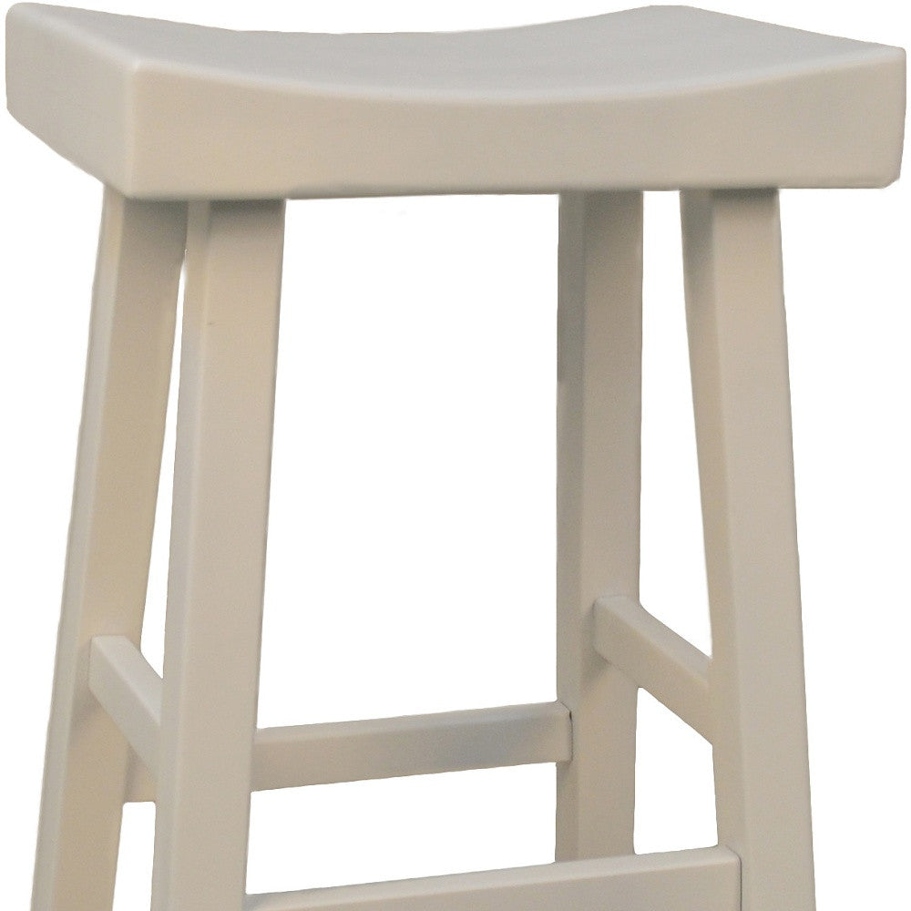 30" White Backless Bar Height Bar Chair With Footrest By Homeroots | Bar Stools | Modishstore - 4