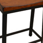 24" Chestnut And Black Steel Backless Counter Height Bar Chair With Footrest By Homeroots