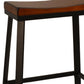 30" Chestnut And Black Steel Backless Bar Height Chair With Footrest By Homeroots