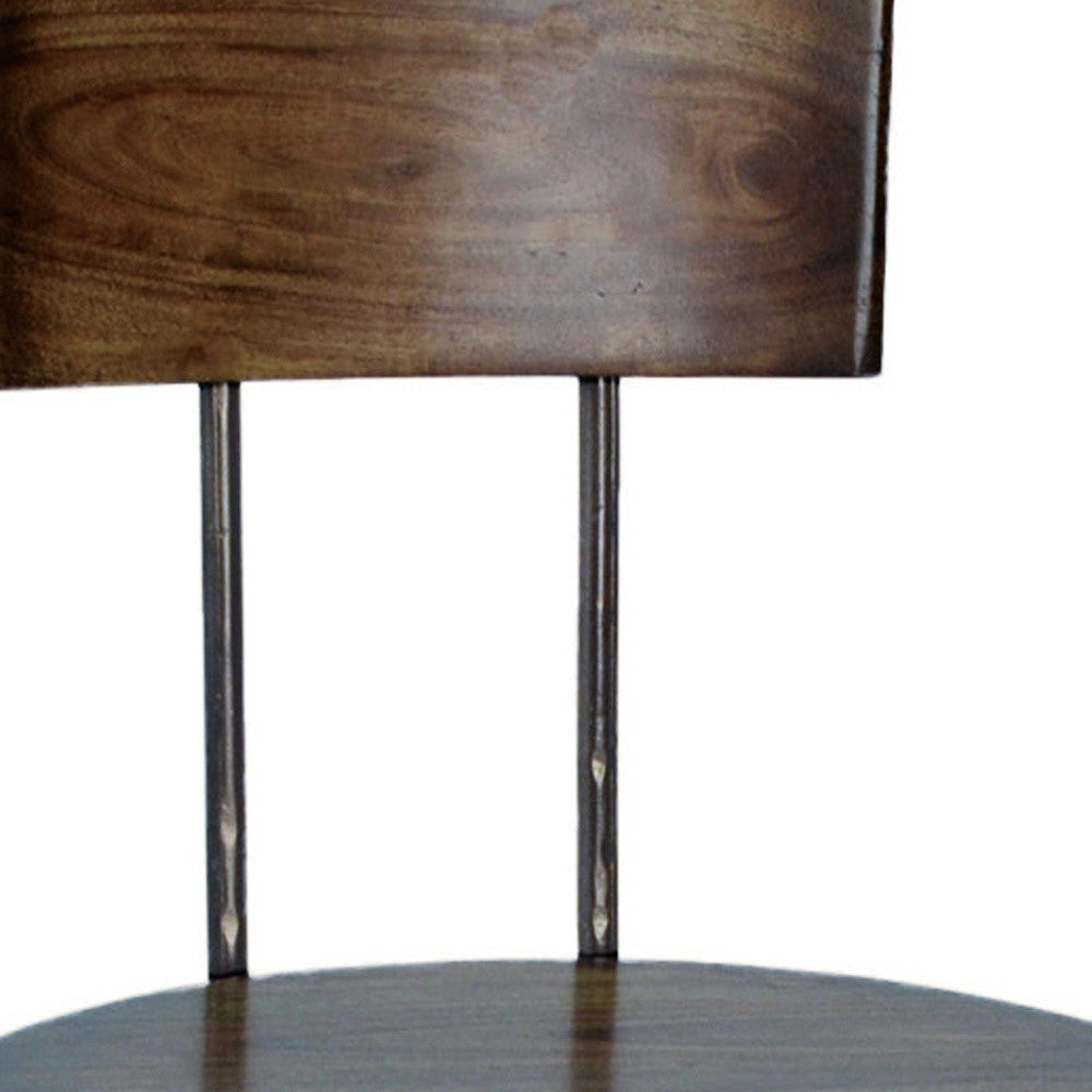 41" Chestnut And Black Swivel Low Back Adjustable Height Bar Chair With Footrest By Homeroots | Bar Stools | Modishstore - 3