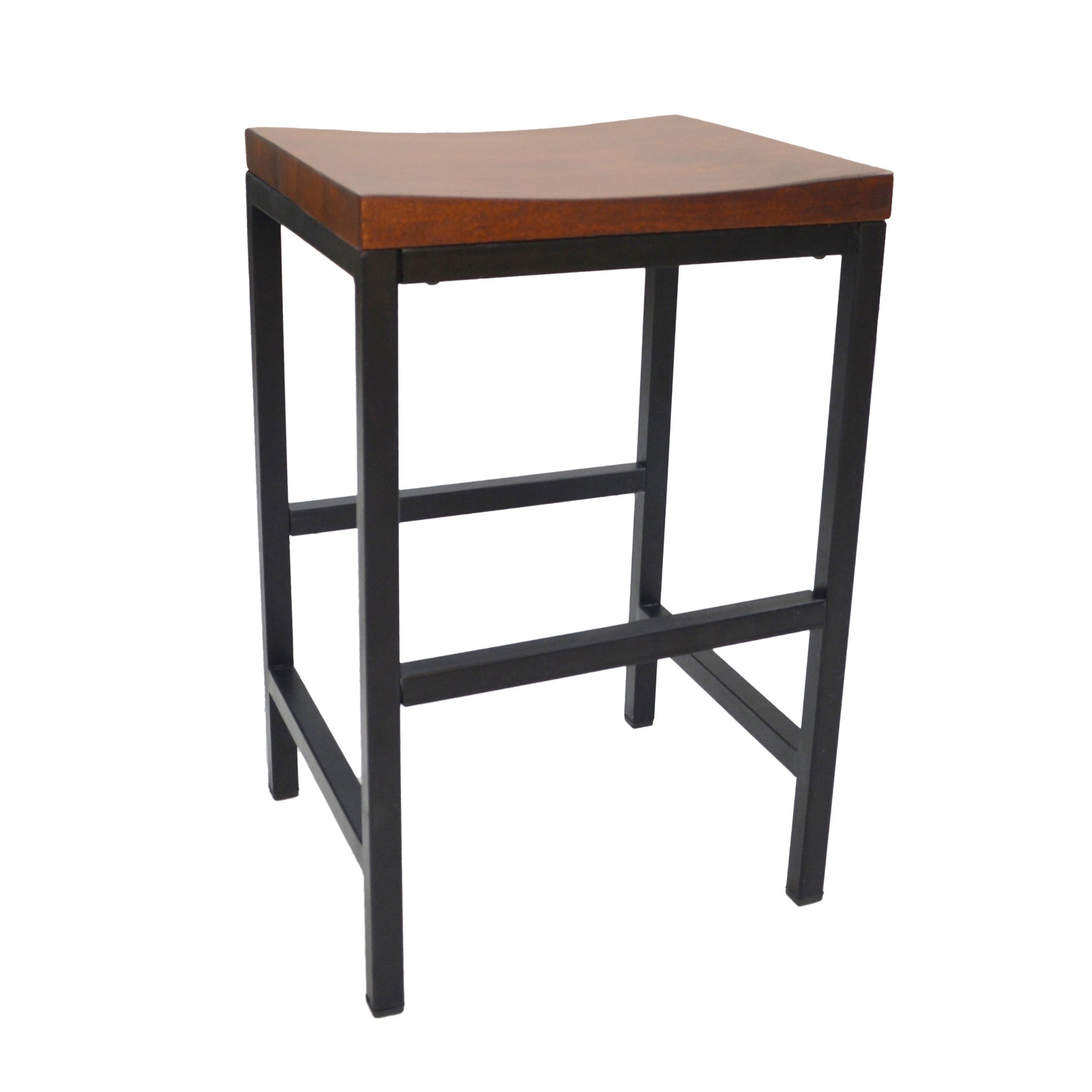 24" Chestnut Brown and Black Backless Counter Height Bar Chair With Footrest By Homeroots | Bar Stools | Modishstore