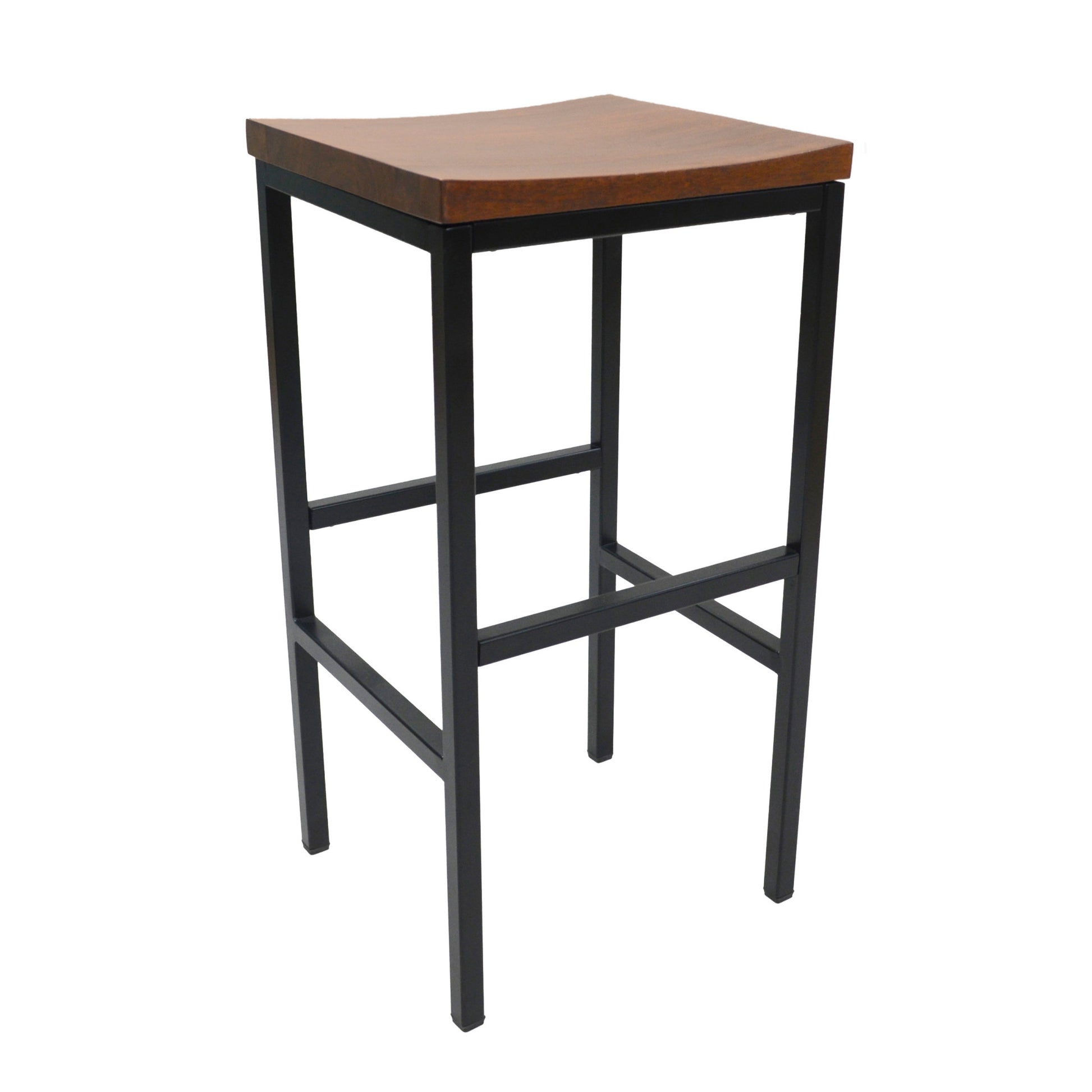 30" Chestnut Steel Swivel Backless Bar Height Chair With Footrest By Homeroots | Bar Stools | Modishstore