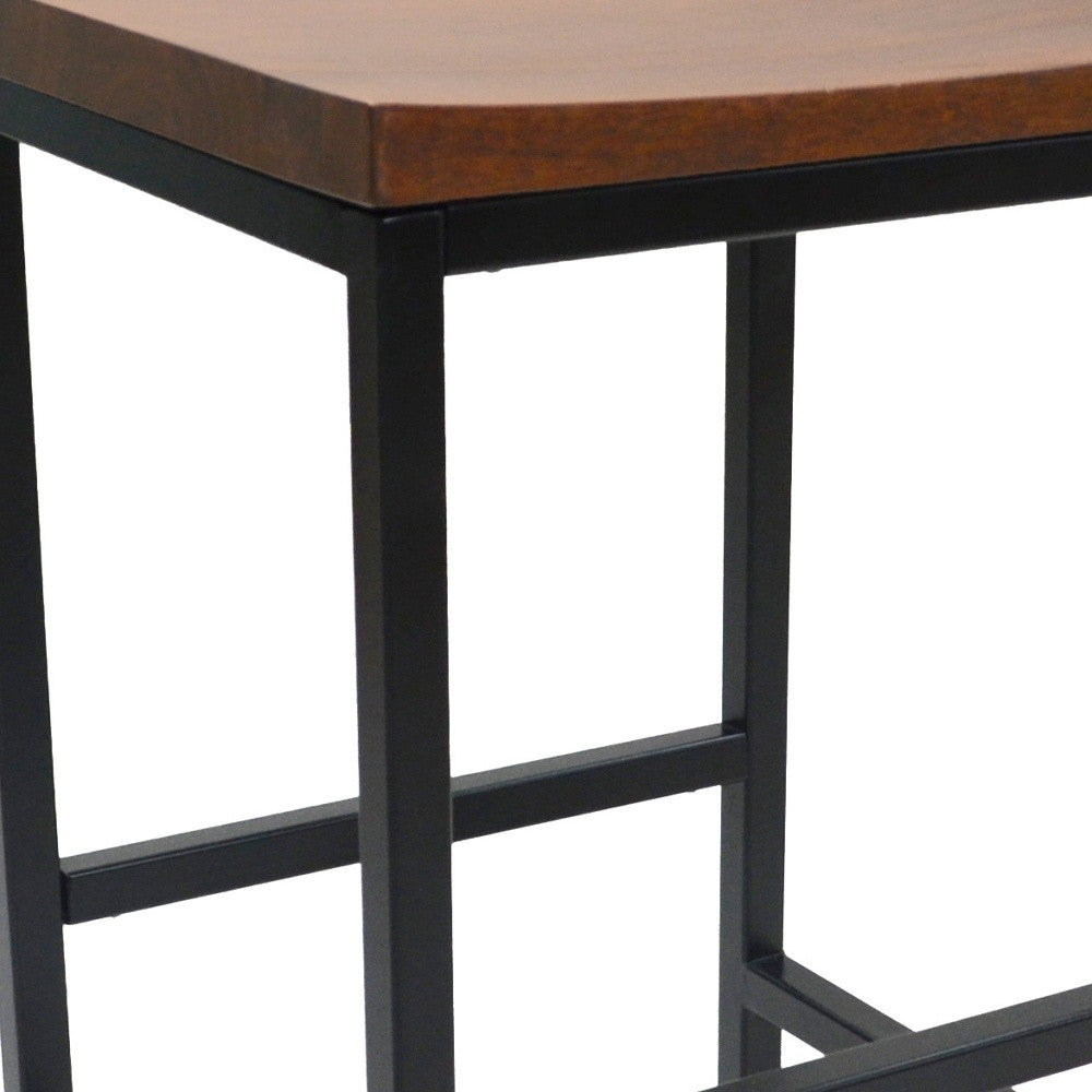 30" Chestnut Steel Swivel Backless Bar Height Chair With Footrest By Homeroots | Bar Stools | Modishstore - 3