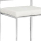 31" White Faux Leather And Solid Wood Low Back Bar Height Chair With Footrest By Homeroots