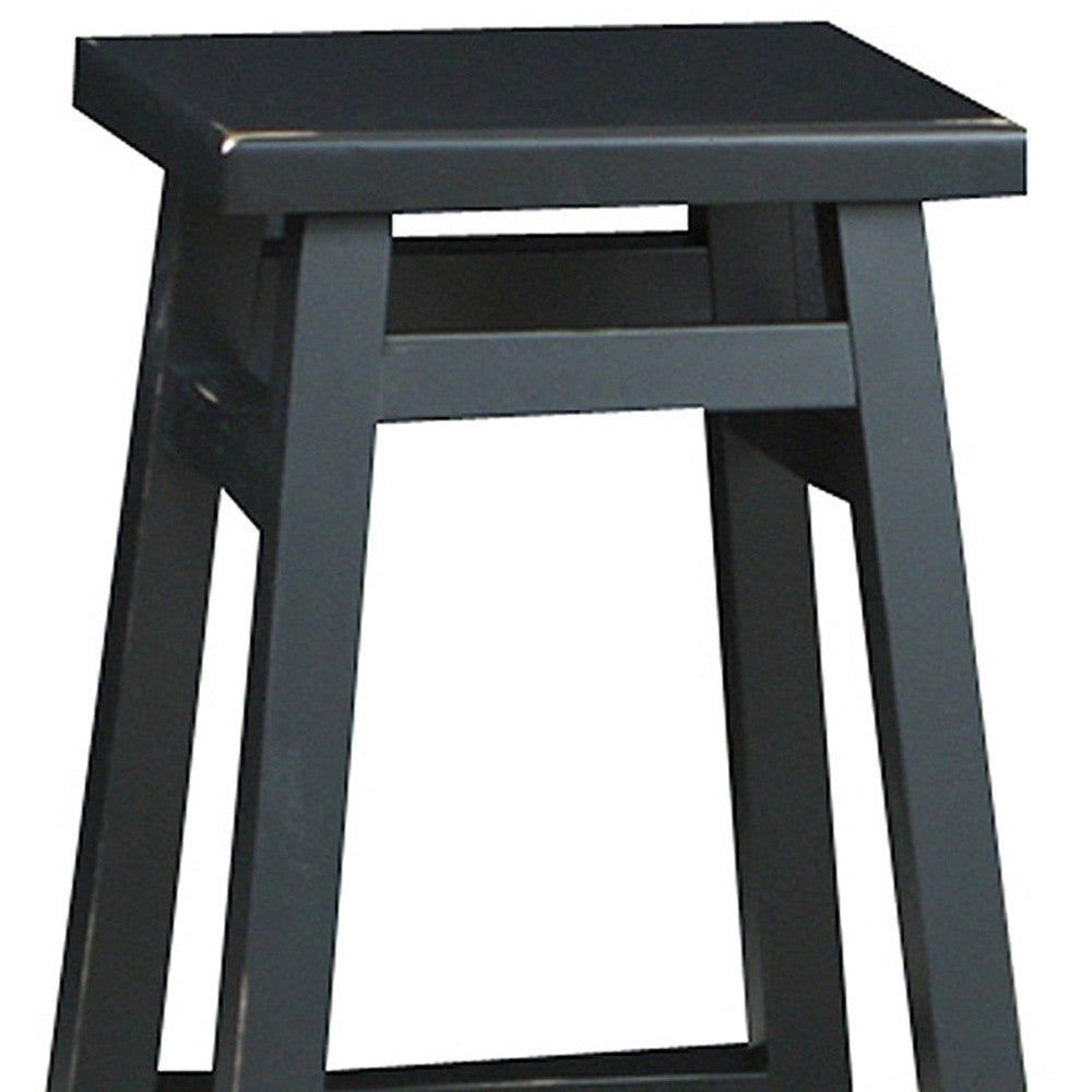 24" Black Backless Counter Height Bar Chair With Footrest By Homeroots | Bar Stools | Modishstore - 4