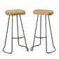 Set Of Two 31" Natural And Black Steel Backless Bar Height Bar Chairs With Footrest By Homeroots