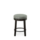 Set Of Two 24" Gray And Espresso Faux Leather And Solid Wood Swivel Backless Counter Height Bar Chairs With Footrest By Homeroots | Bar Stools | Modishstore - 2