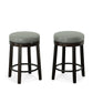 Set Of Two 24" Gray And Espresso Faux Leather And Solid Wood Swivel Backless Counter Height Bar Chairs With Footrest By Homeroots | Bar Stools | Modishstore - 5