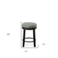 Set Of Two 24" Gray And Espresso Faux Leather And Solid Wood Swivel Backless Counter Height Bar Chairs With Footrest By Homeroots | Bar Stools | Modishstore - 6