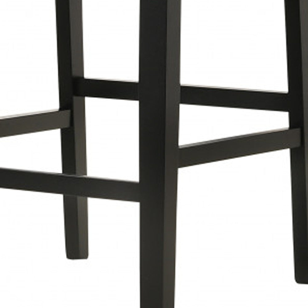 Set Of Two 42" Charcoal And Espresso Solid Wood Bar Chairs With Footrest By Homeroots | Bar Stools | Modishstore - 4