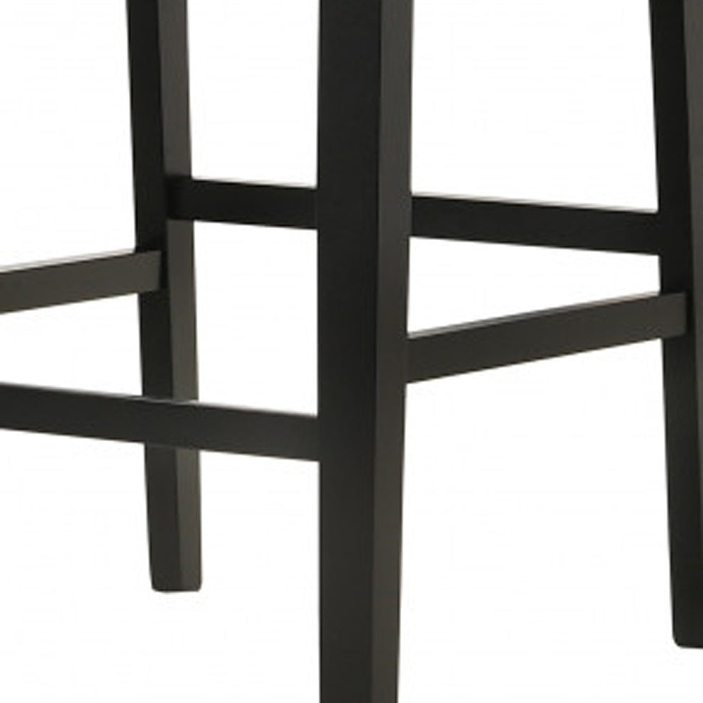 Set Of Two 42" Charcoal And Espresso Solid Wood Bar Chairs With Footrest By Homeroots | Bar Stools | Modishstore - 4