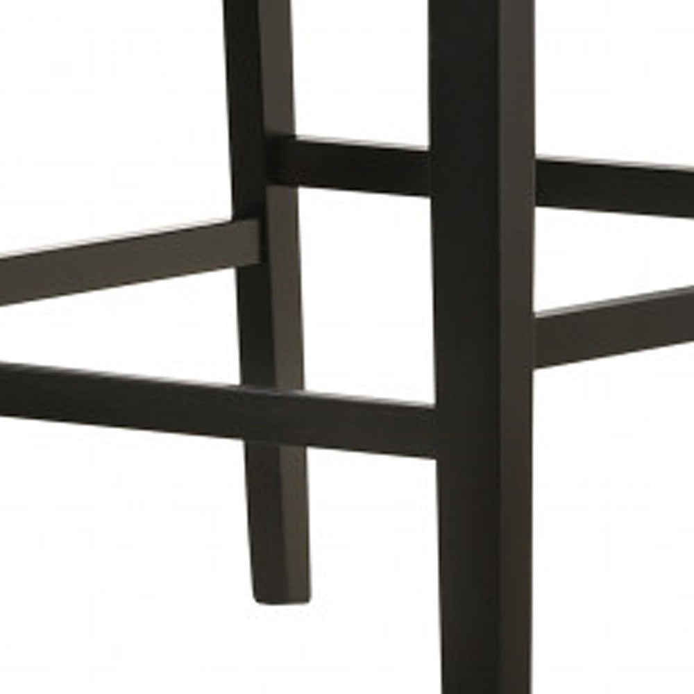 Set Of Two 42" Fawn And Espresso Iron Bar Chairs With Footrest By Homeroots | Bar Stools | Modishstore - 4