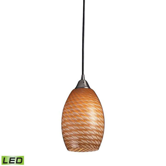 Mulinello 1-Light Mini Pendant in Satin Nickel with Coco Glass - Includes LED Bulb | Pendant Lamps | Modishstore