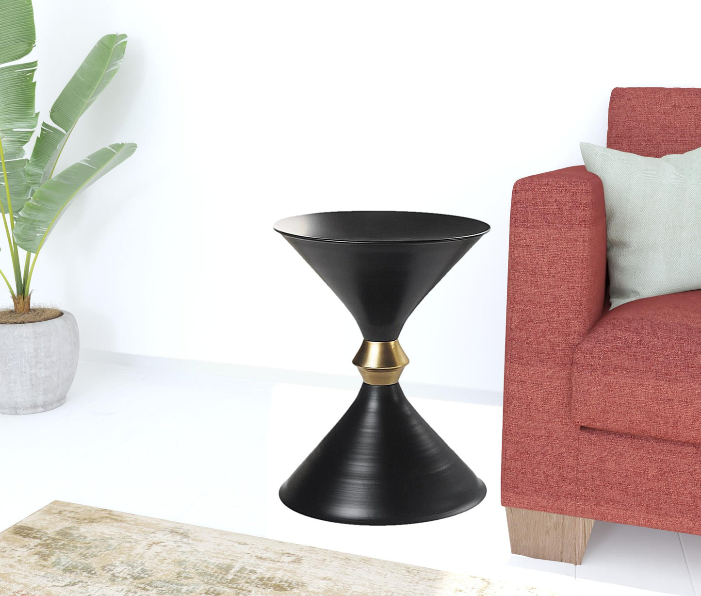 18" Black Iron Free Form End Table By Homeroots | End Tables | Modishstore - 3