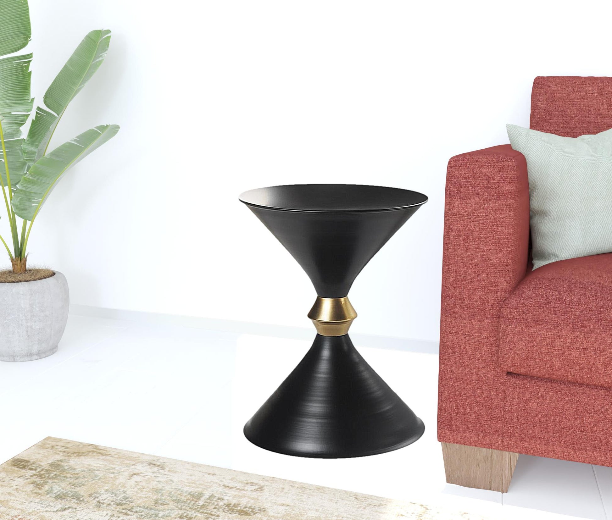 18" Black Iron Free Form End Table By Homeroots | End Tables | Modishstore - 3