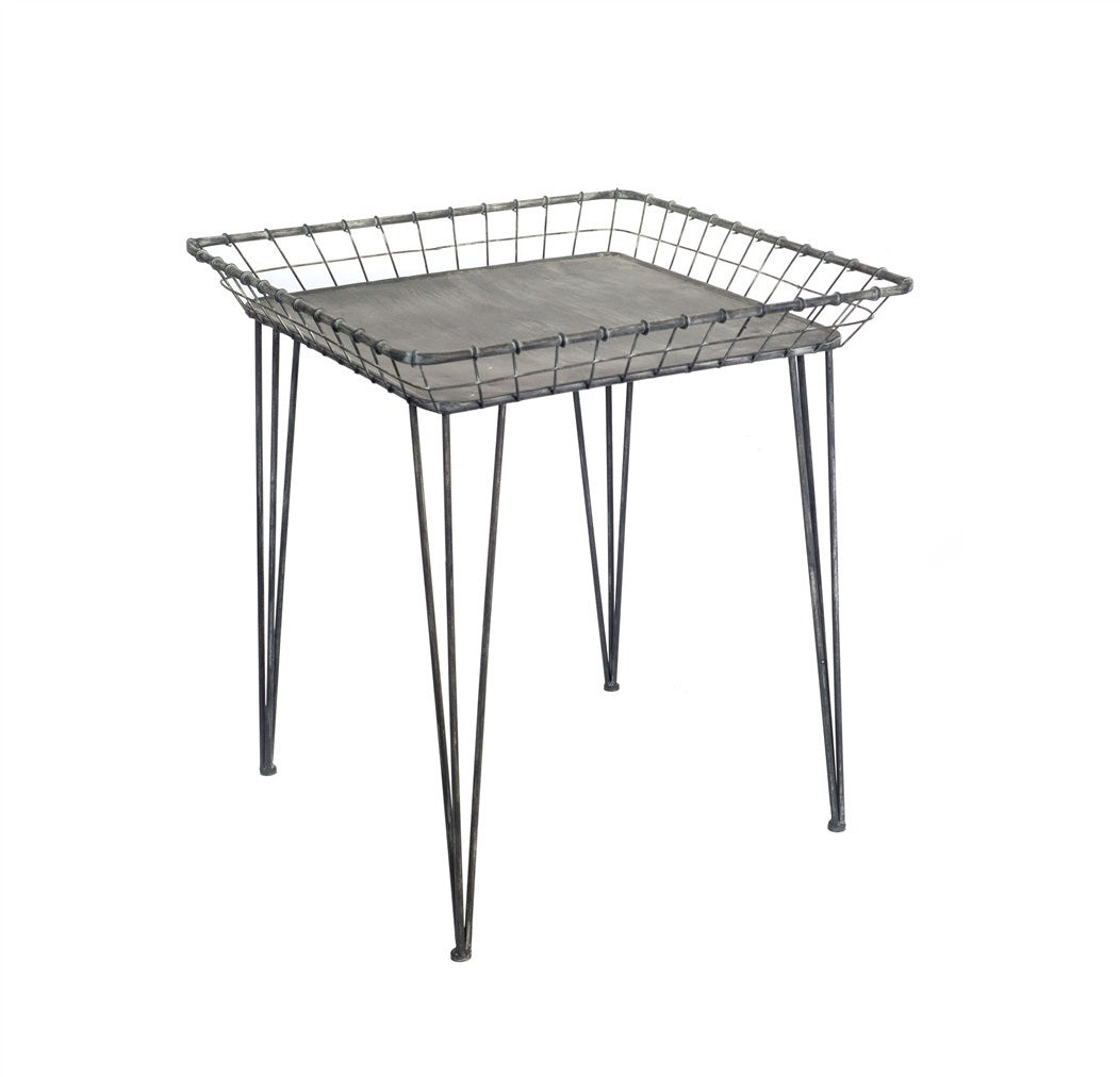Set Of Three 25" Grey Metal End Tables By Homeroots