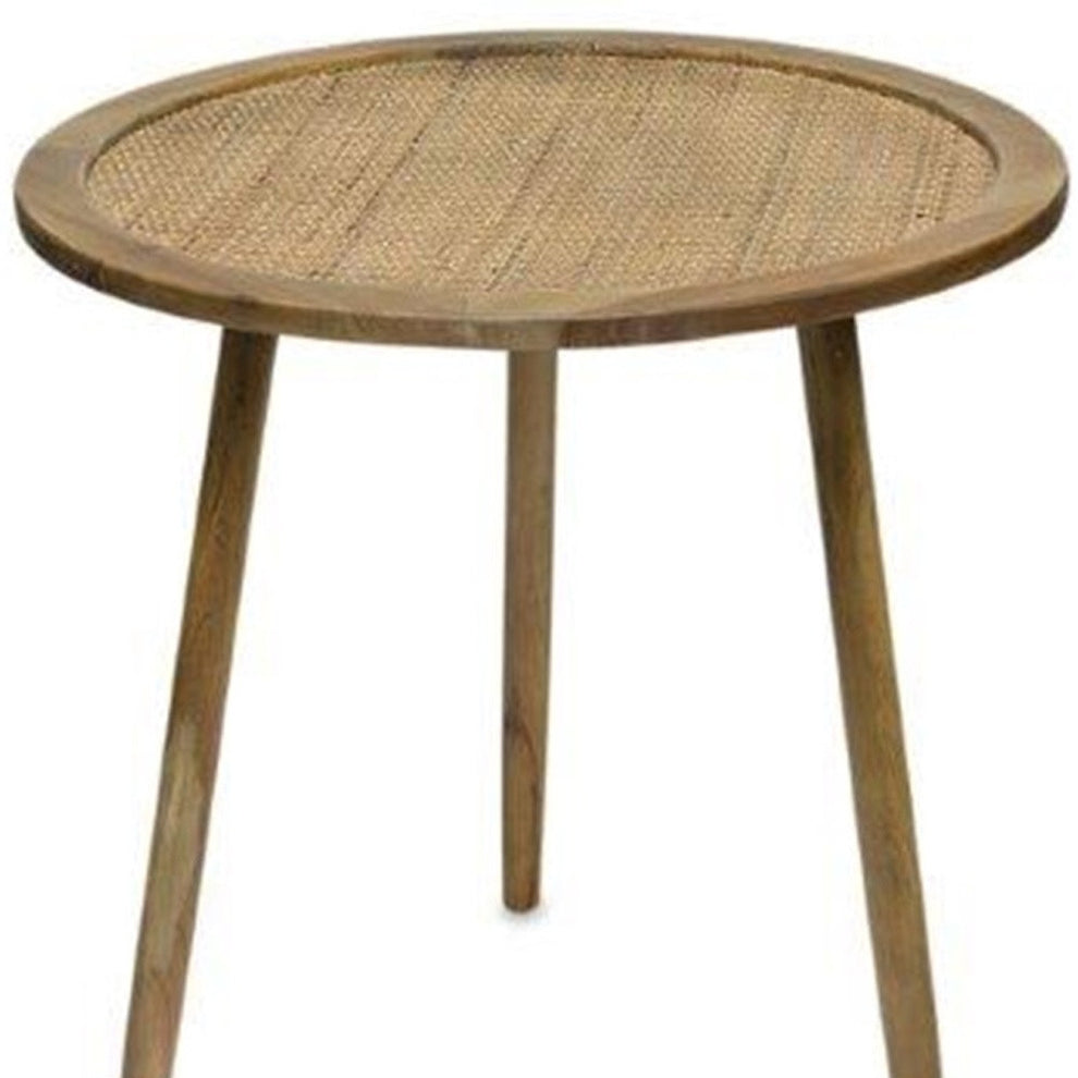 Set Of Three 23" Brown Rattan Round End Tables By Homeroots | End Tables | Modishstore - 6