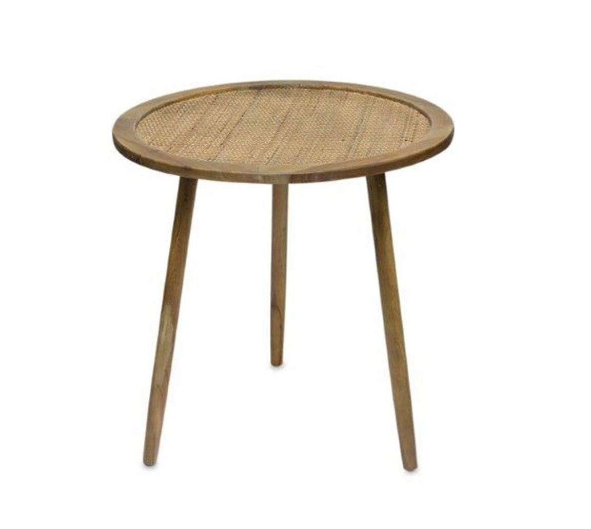 Set Of Three 23" Brown Rattan Round End Tables By Homeroots | End Tables | Modishstore