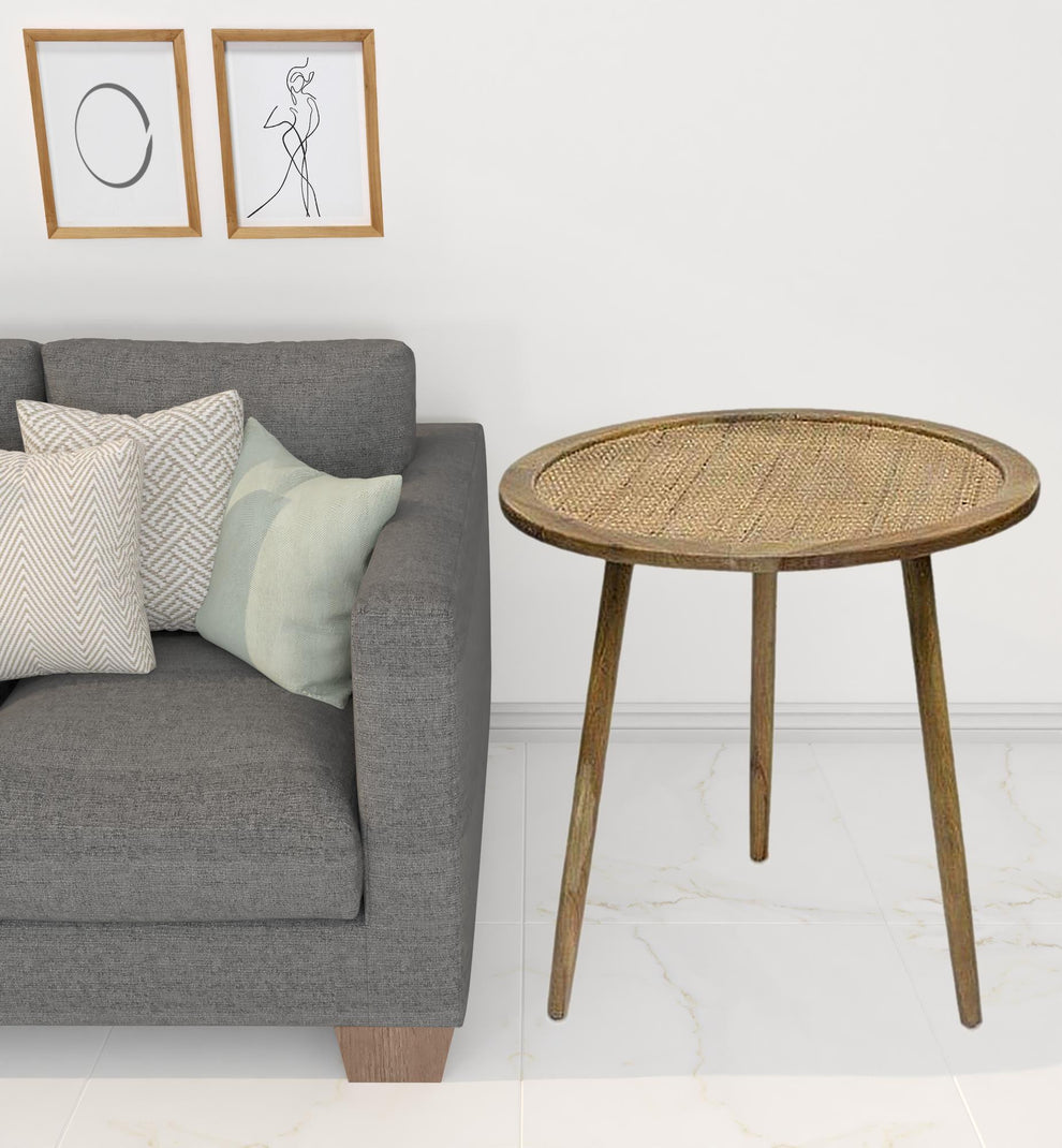 Set Of Three 23" Brown Rattan Round End Tables By Homeroots | End Tables | Modishstore - 2