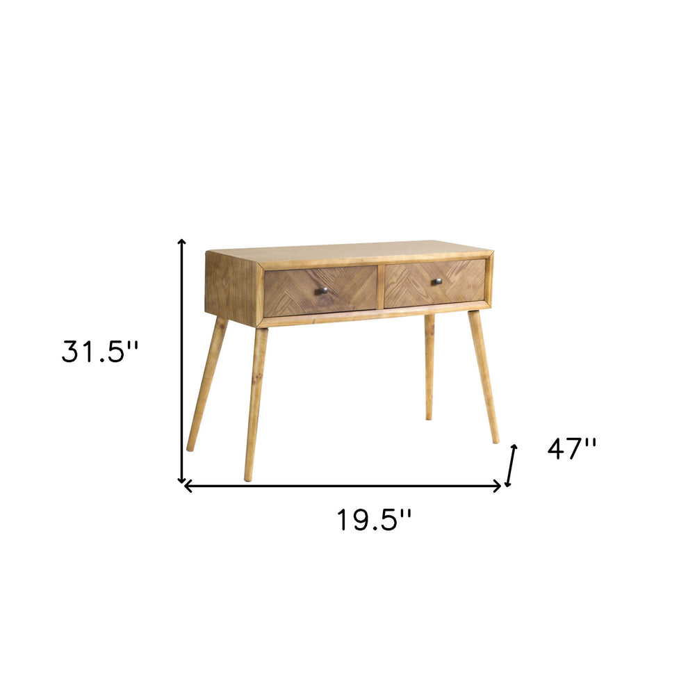 47" Brown End Table With Two Drawers By Homeroots | End Tables | Modishstore - 5
