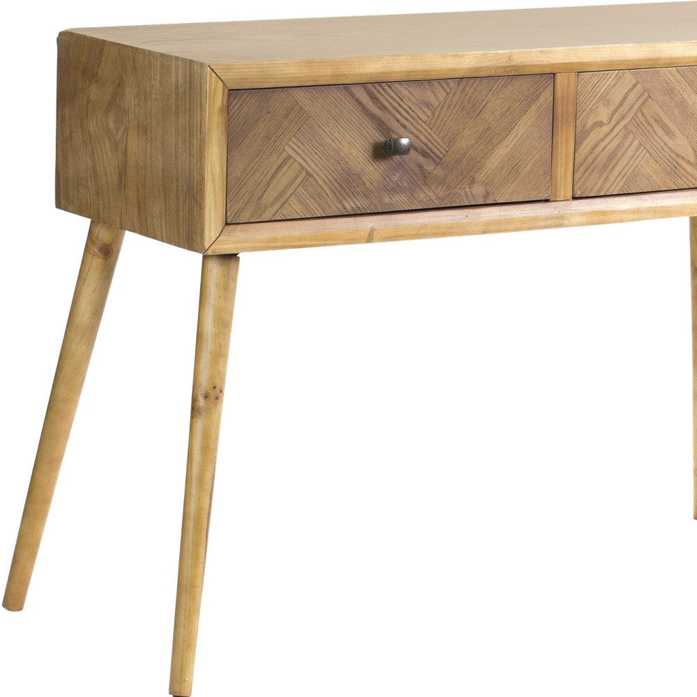 47" Brown End Table With Two Drawers By Homeroots | End Tables | Modishstore - 4