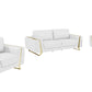 Three Piece White Genuine Leather Six Person Seating Set By Homeroots